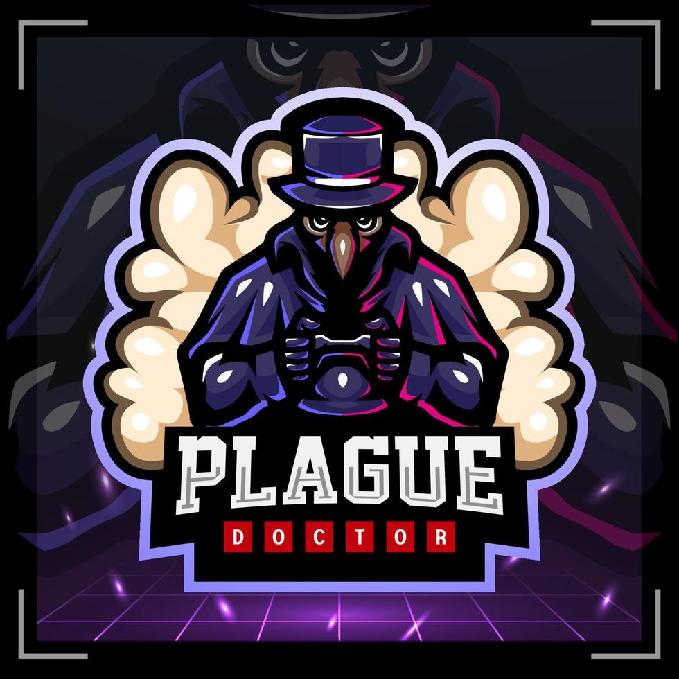 mascotte de jeu de la peste. création de logo esport vecteur