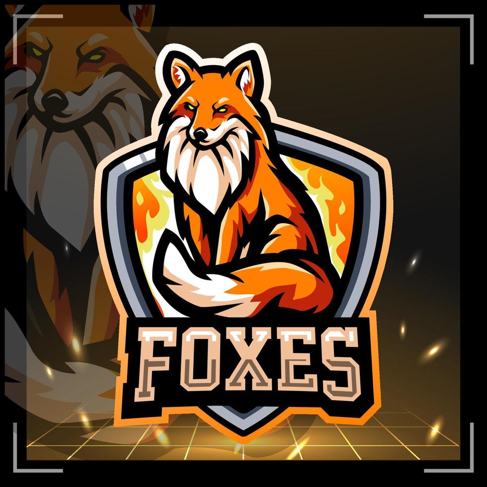 mascotte de renard. création de logo esport vecteur