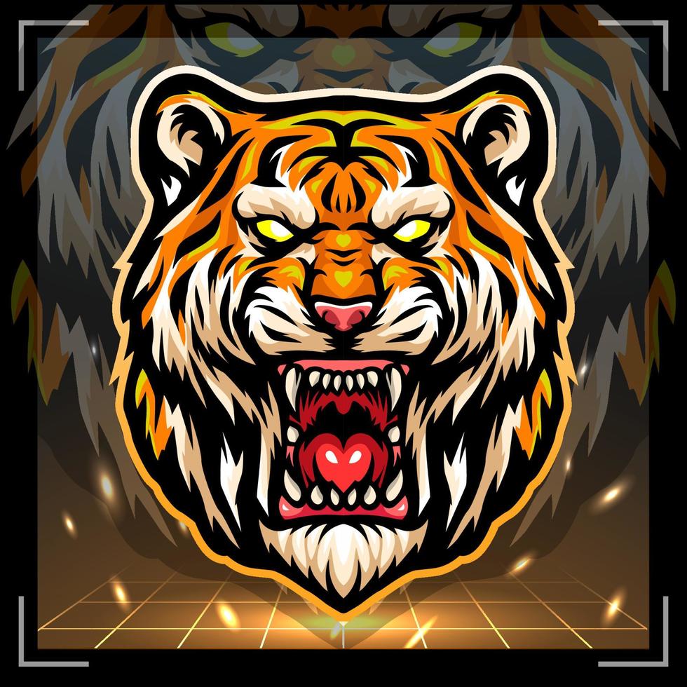 mascotte tête de tigre. création de logo esport vecteur