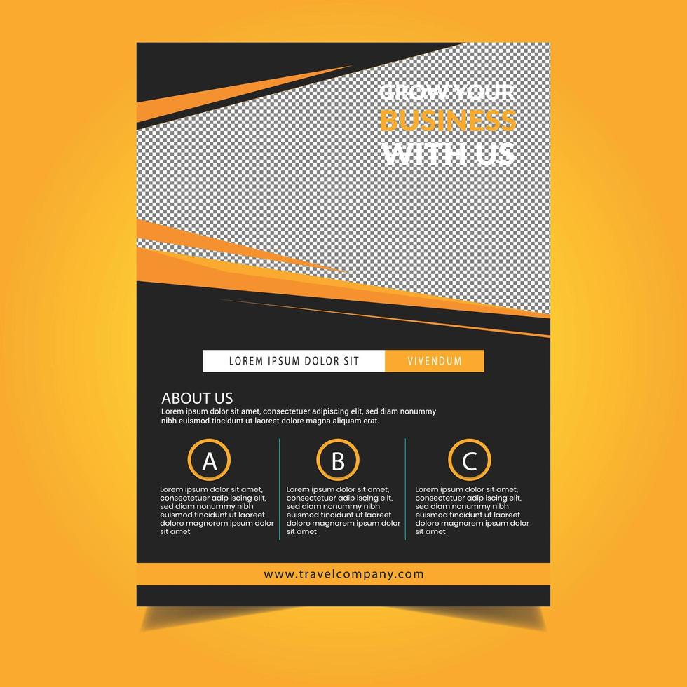 Modèle de couverture ou de dépliant Orange Angle Design Business vecteur