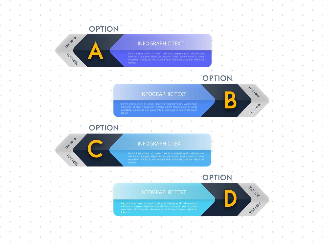 Conception de modèle d&#39;option lettre infographique vecteur