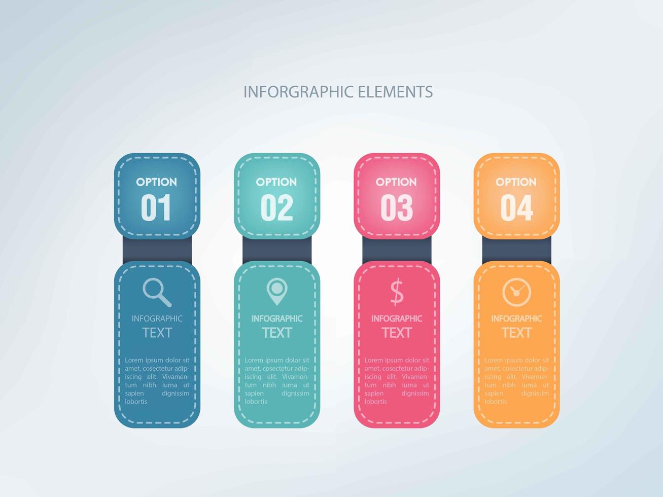 Conception de modèle d&#39;étapes numérotées infographiques vecteur