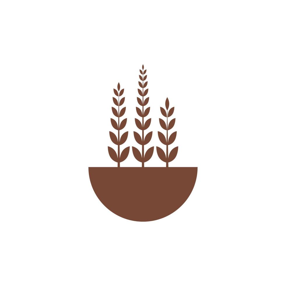 création de logo agricole, modèle graphique vectoriel, boulangerie, blé, avoine vecteur