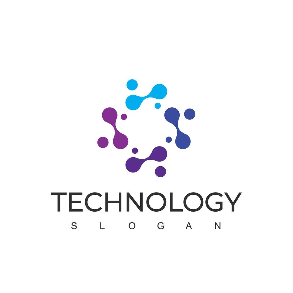 modèle de conception de logo de technologie avec symbole de molécule vecteur