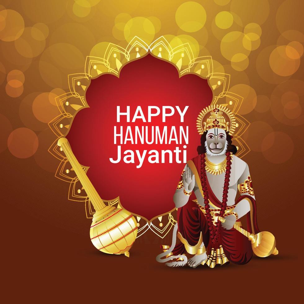 joyeux hanuman jayanti célébration festival hindou fond vecteur