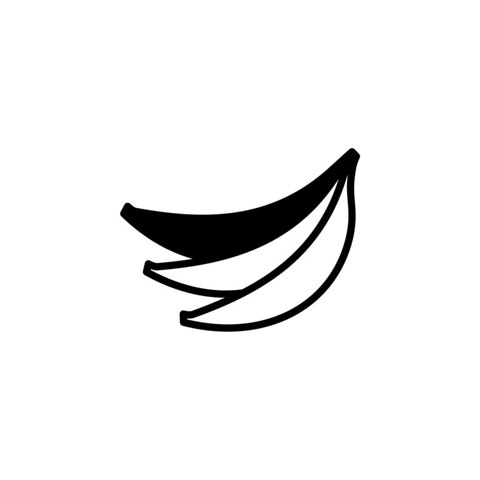 modèle de logo d'illustration vectorielle d'icône de ligne solide de banane. adapté à de nombreuses fins. vecteur