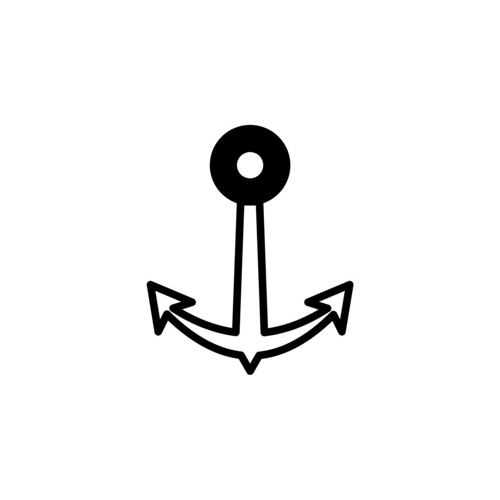 ancre, modèle de logo d'illustration vectorielle d'icône de ligne solide de port. adapté à de nombreuses fins. vecteur