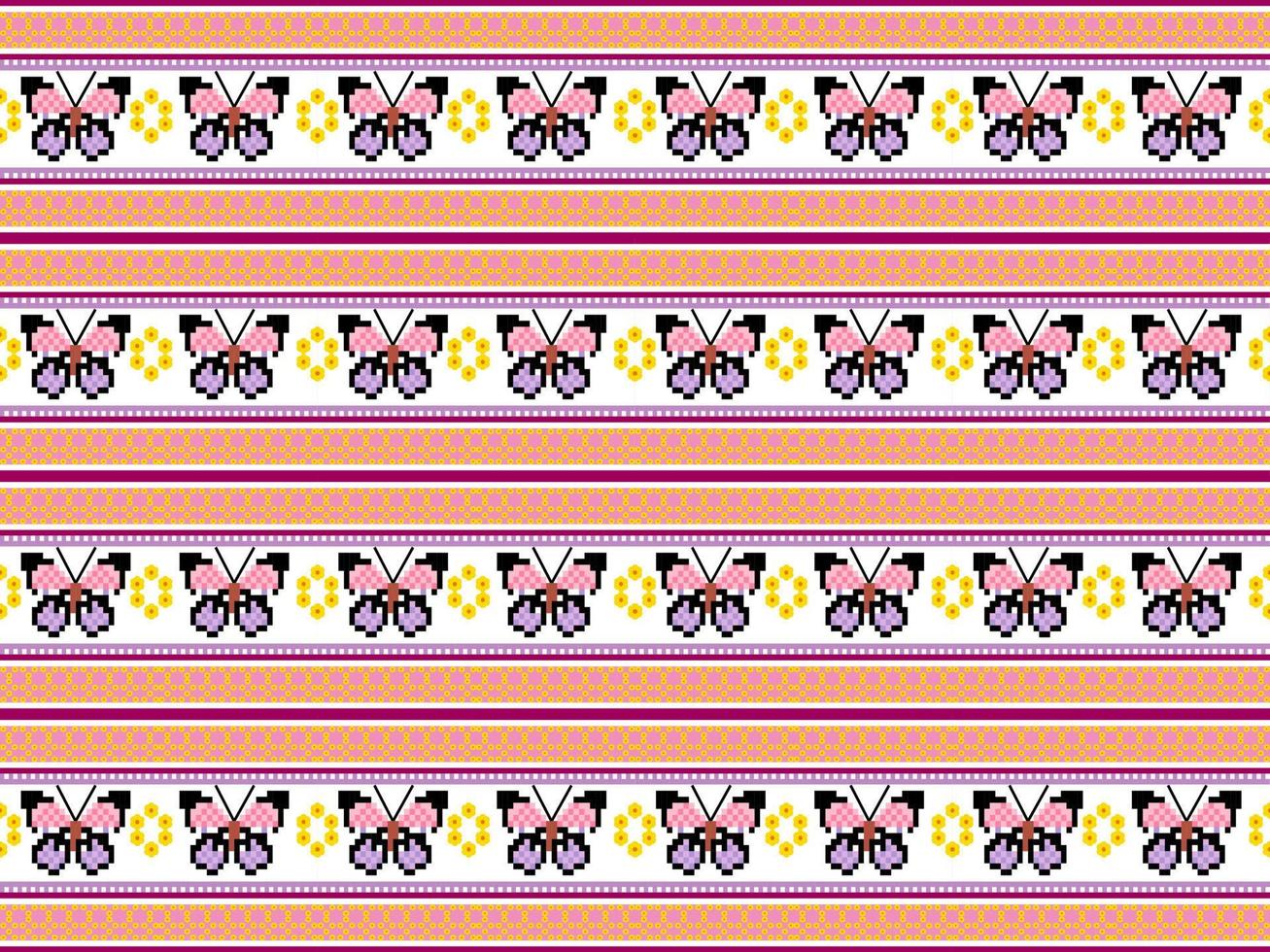 personnage de dessin animé papillon coloré de style pixel. vecteur