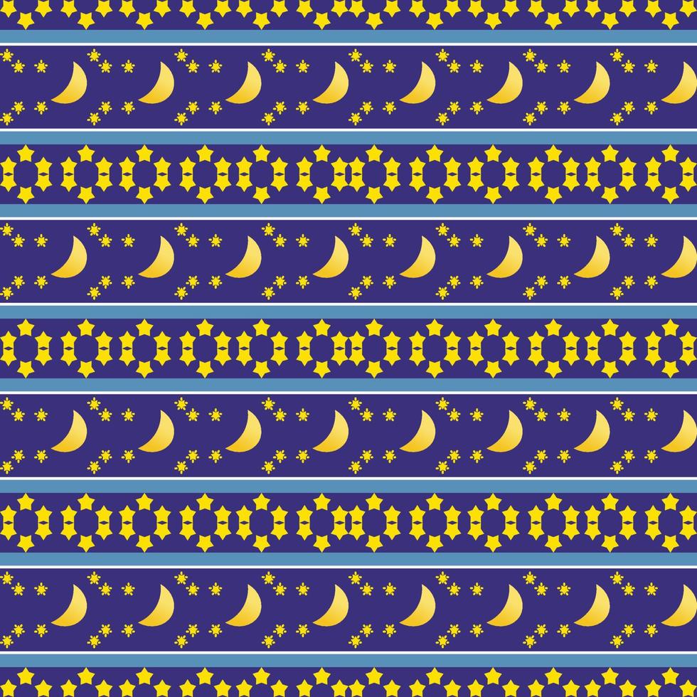 motif de tissu à motif étoile et lune, motif de parure de lit vecteur