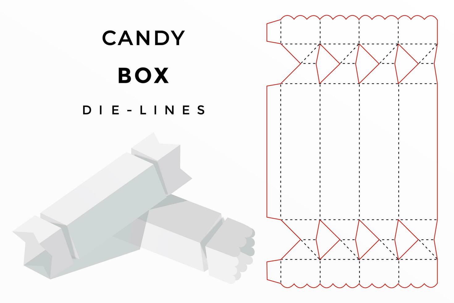 boîte à bonbons découpée vecteur