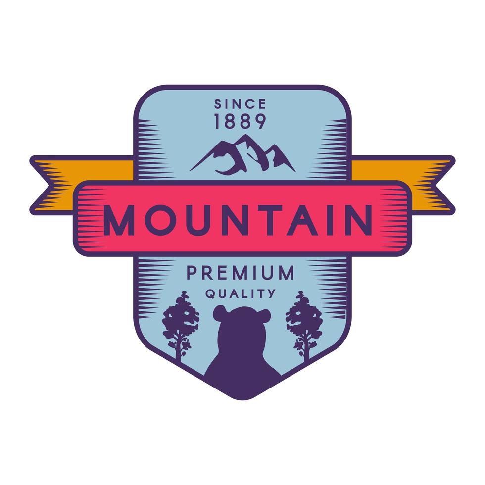 modèle de logo vectoriel de montagne