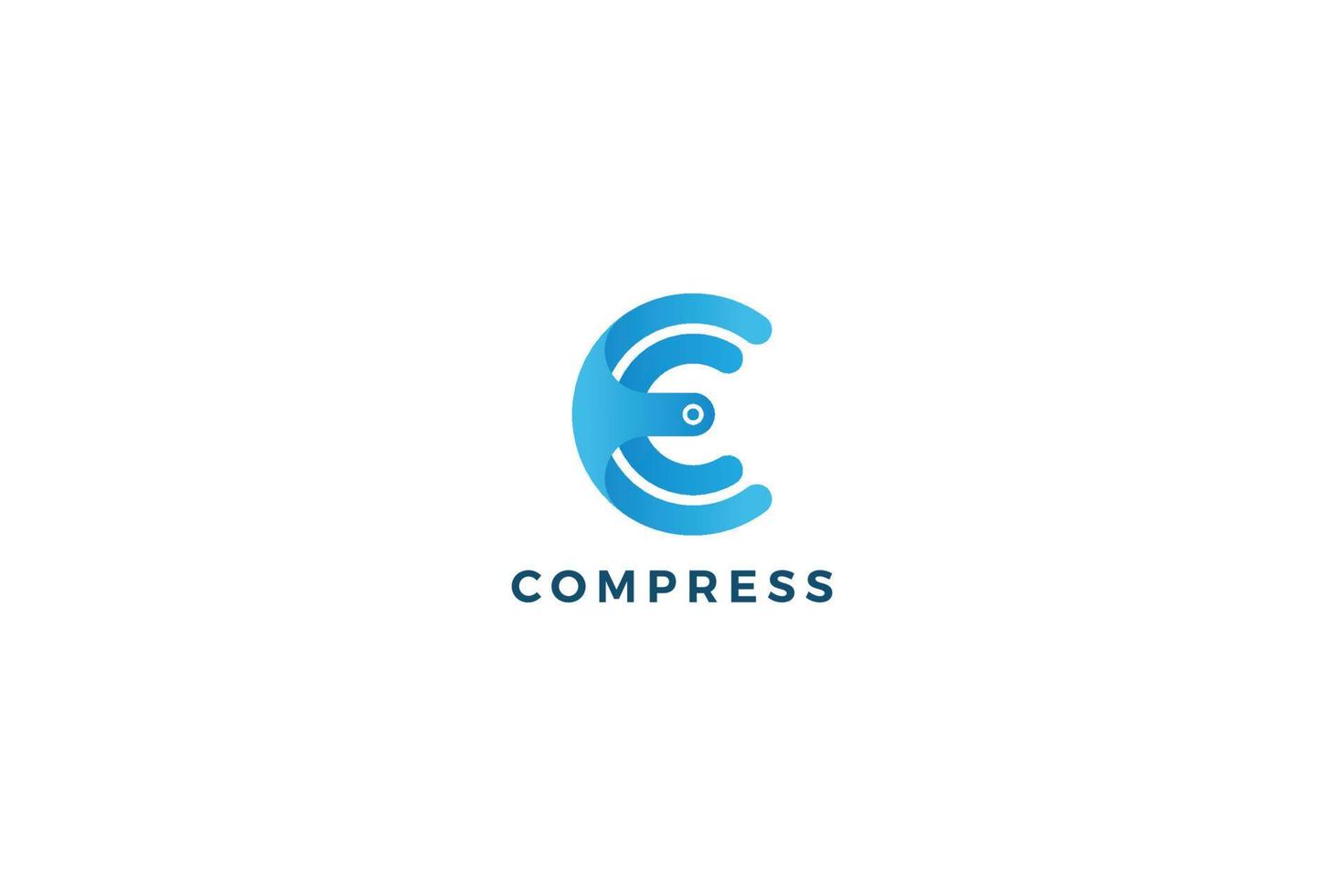 création de logo compressé lettre c vecteur