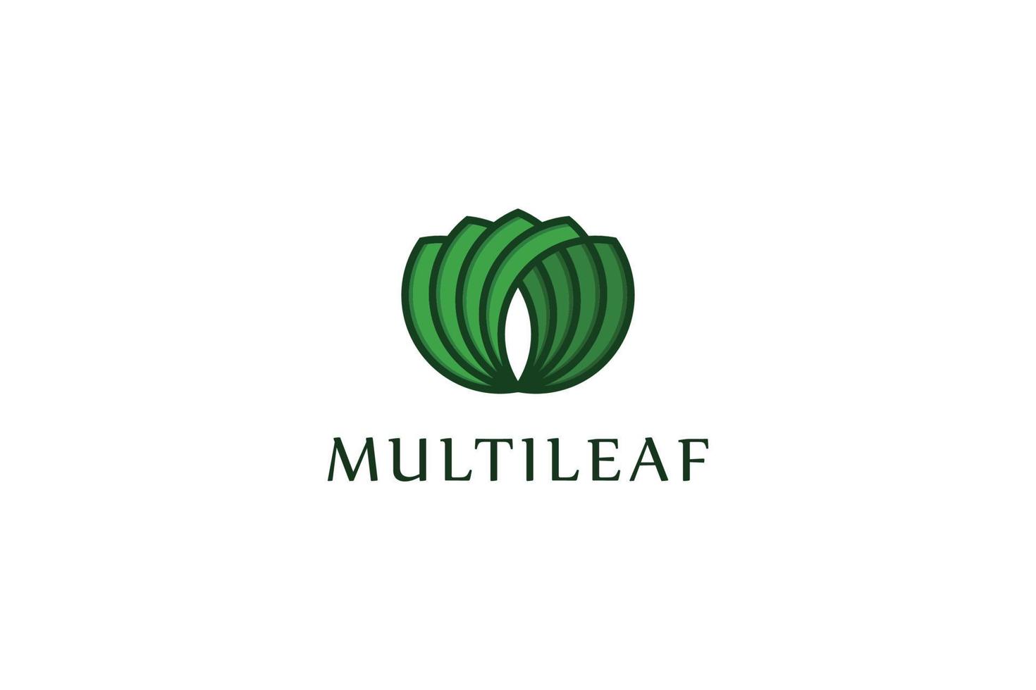 logo de plantation naturelle créative simple à plusieurs feuilles vecteur