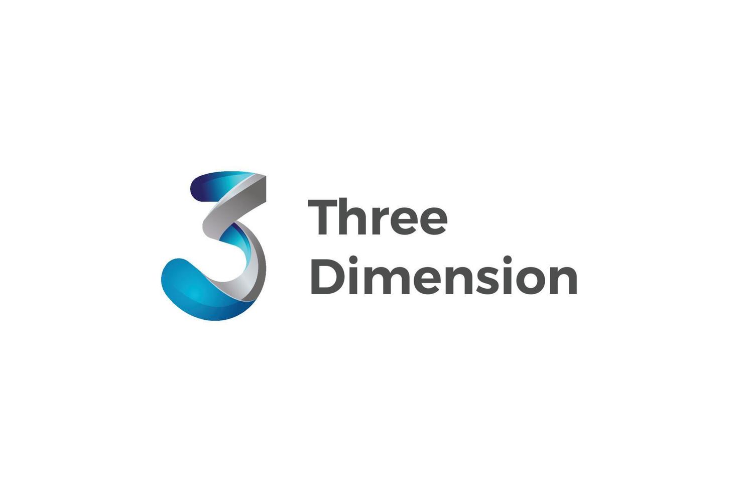 création de logo d'entreprise numéro 3 3d vecteur