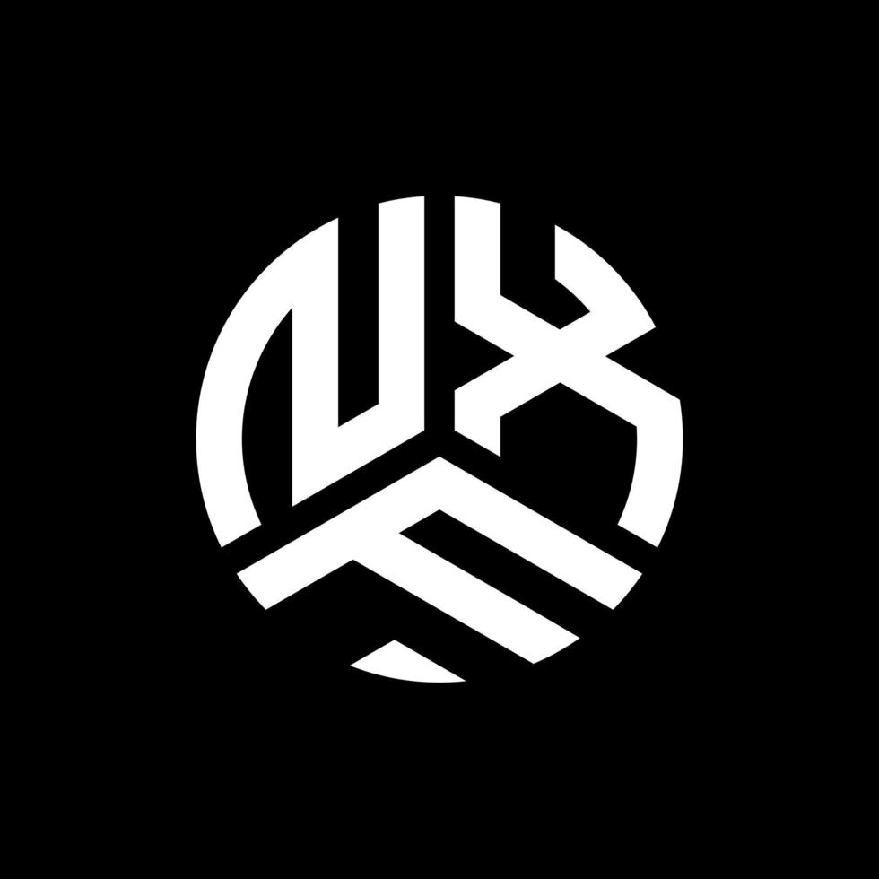création de logo de lettre nxf sur fond noir. concept de logo de lettre initiales créatives nxf. conception de lettre nxf. vecteur