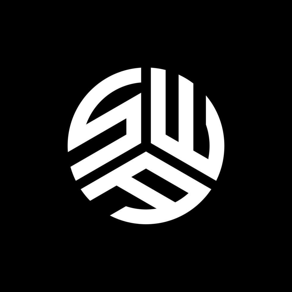 création de logo de lettre swa sur fond noir. concept de logo de lettre initiales créatives swa. conception de lettre swa. vecteur