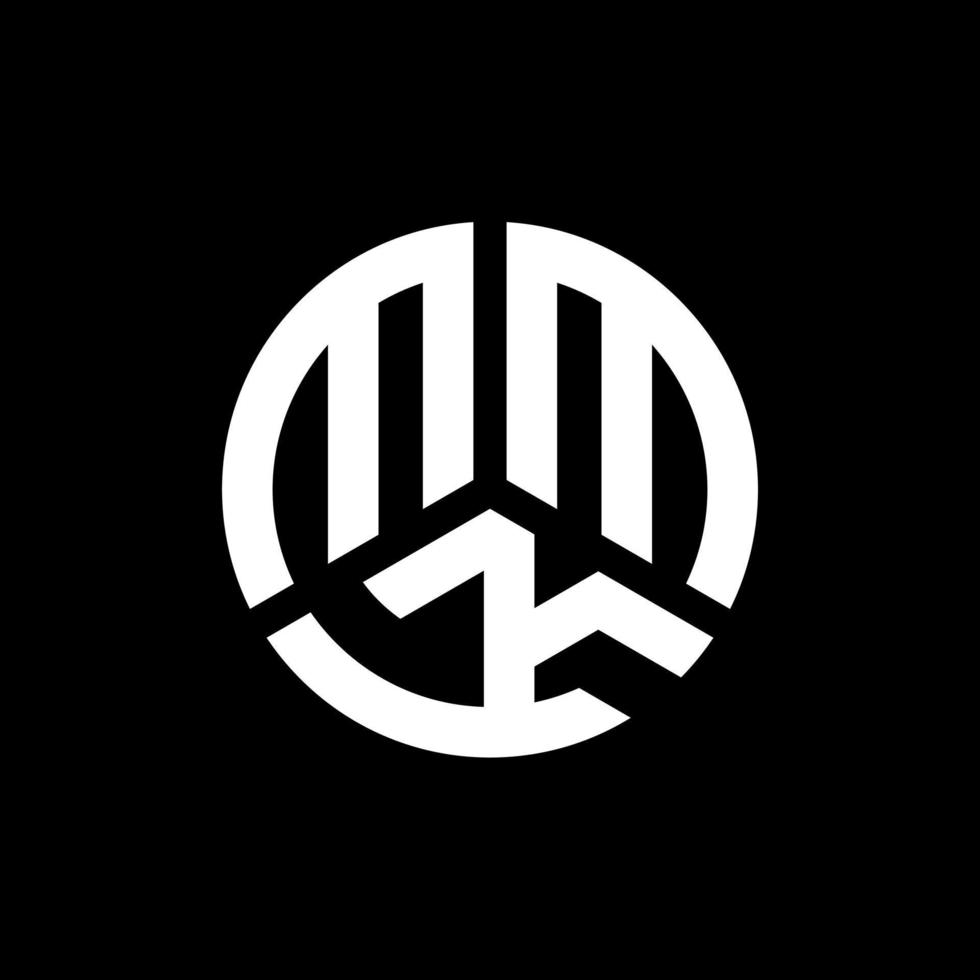 création de logo de lettre mmk sur fond noir. concept de logo de lettre initiales créatives mmk. conception de lettre mmk. vecteur