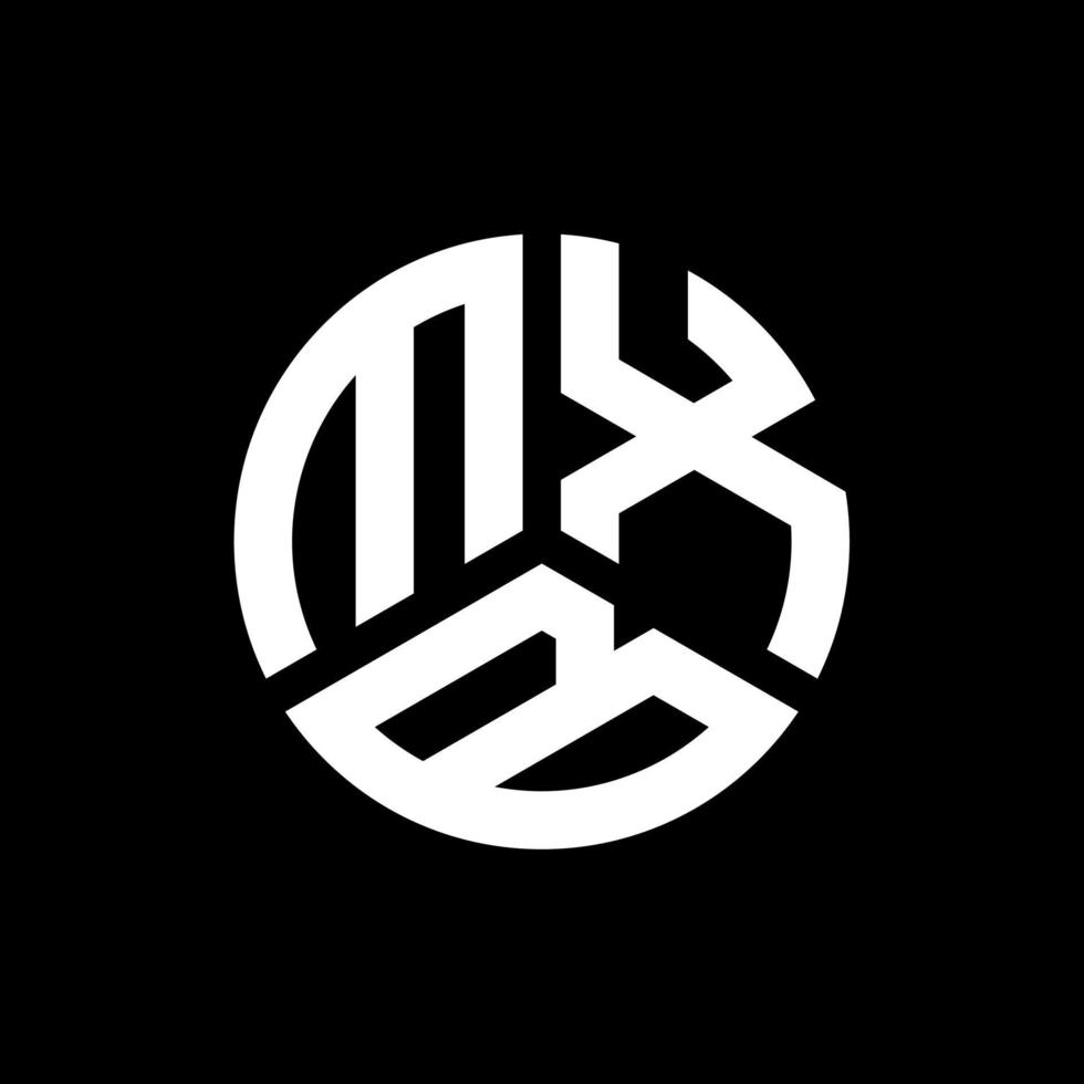 création de logo de lettre mxb sur fond noir. concept de logo de lettre initiales créatives mxb. conception de lettre mxb. vecteur