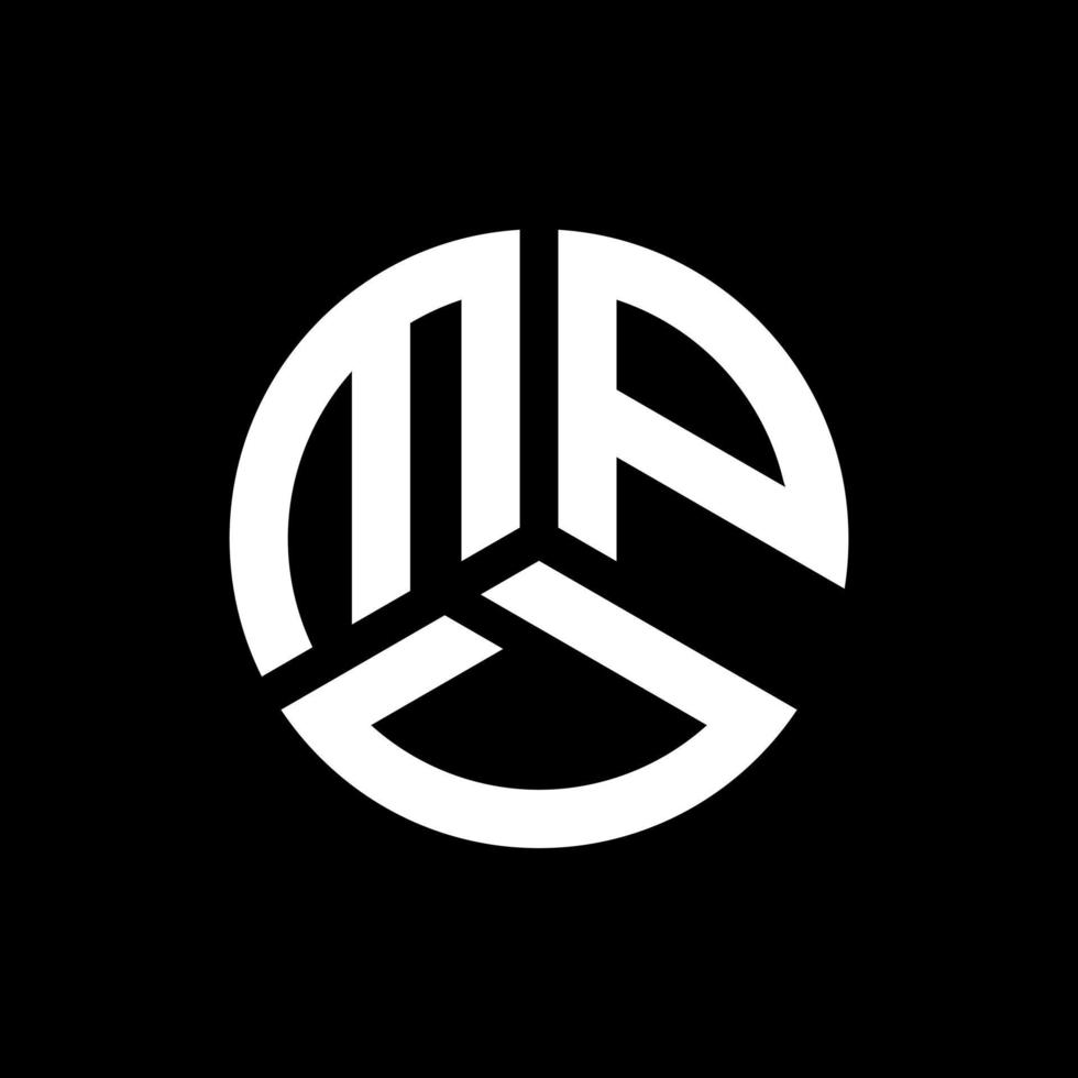 création de logo de lettre mpd sur fond noir. concept de logo de lettre initiales créatives mpd. conception de lettre mpd. vecteur