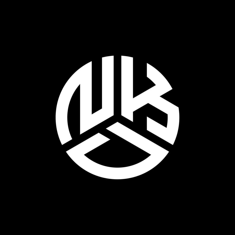 création de logo de lettre nkd sur fond noir. concept de logo de lettre initiales créatives nkd. conception de lettre nkd. vecteur