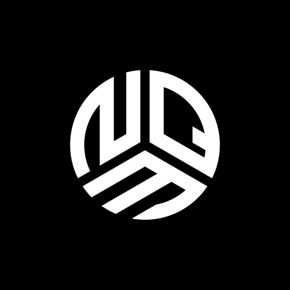 création de logo de lettre nqm sur fond noir. concept de logo de lettre initiales créatives nqm. conception de lettre nqm. vecteur