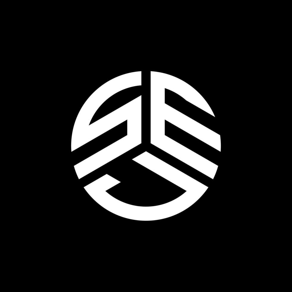 création de logo de lettre sej sur fond noir. concept de logo de lettre initiales créatives sej. conception de lettre sej. vecteur