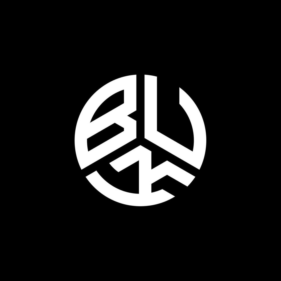 création de logo de lettre buk sur fond blanc. concept de logo de lettre initiales créatives buk. conception de lettre buk. vecteur