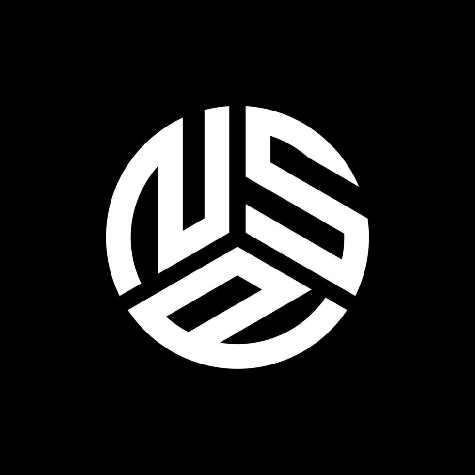 création de logo de lettre nsp sur fond noir. concept de logo de lettre initiales créatives nsp. conception de lettre nsp. vecteur