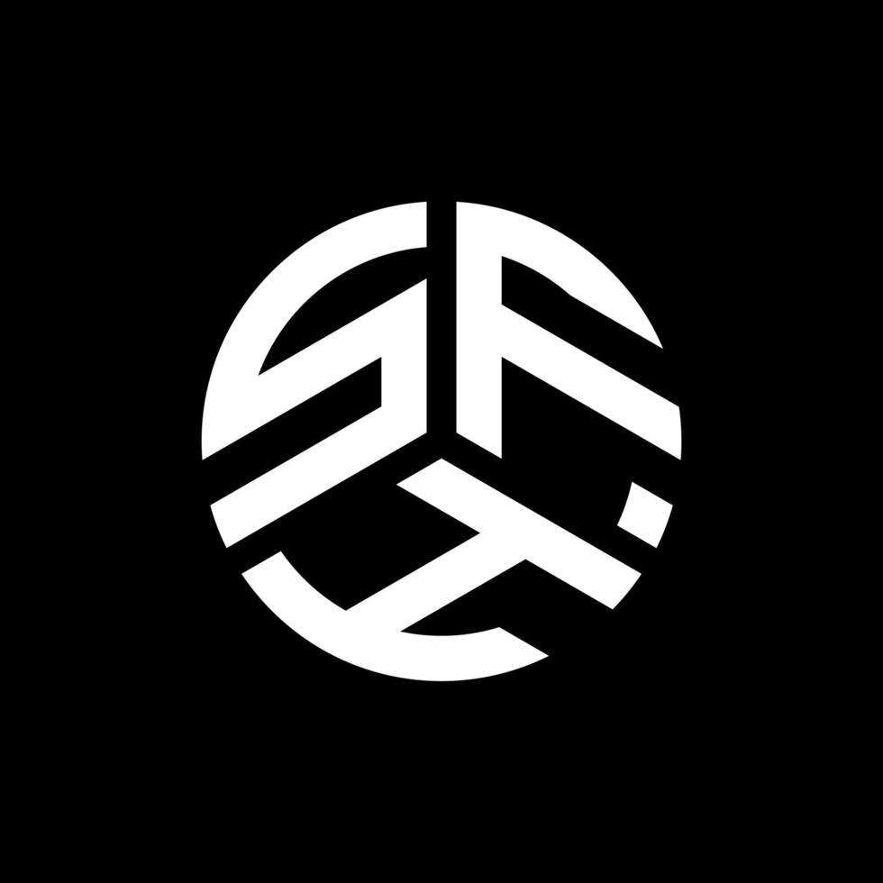 création de logo de lettre sfh sur fond blanc. concept de logo de lettre initiales créatives sfh. conception de lettre sfh. vecteur