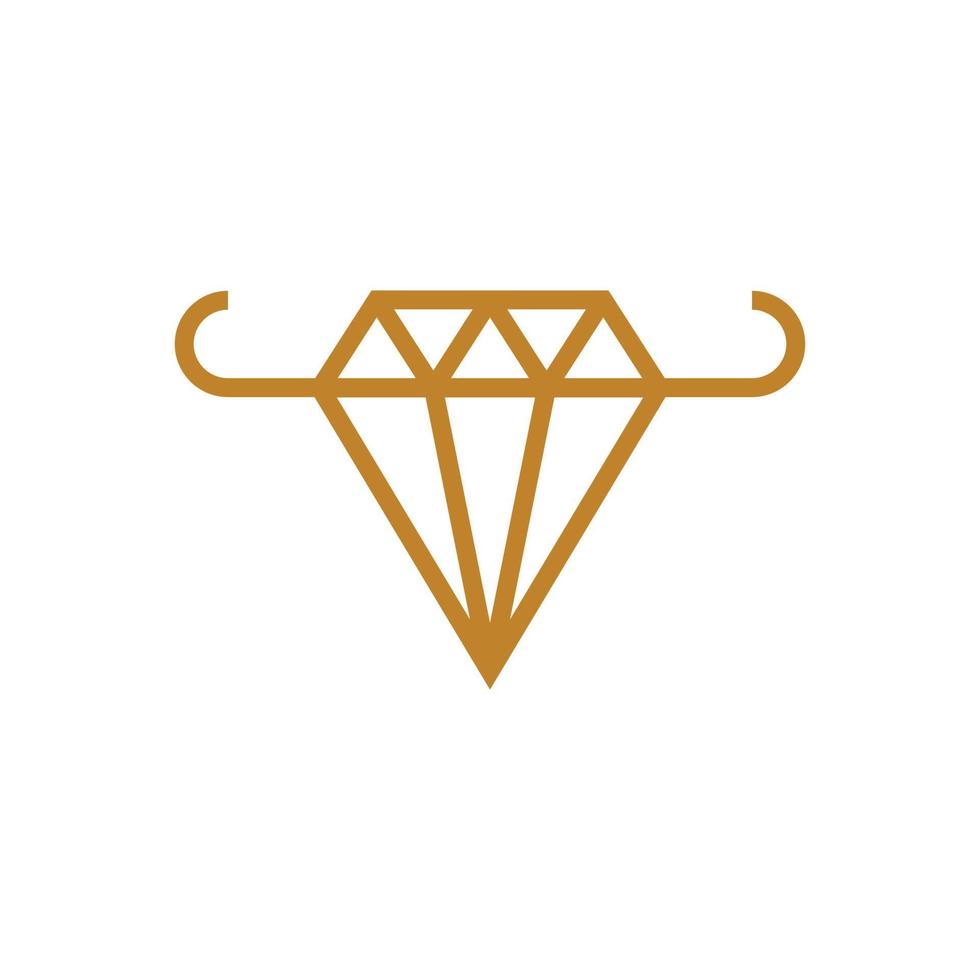 création de logo de diamant de taureau royal vecteur