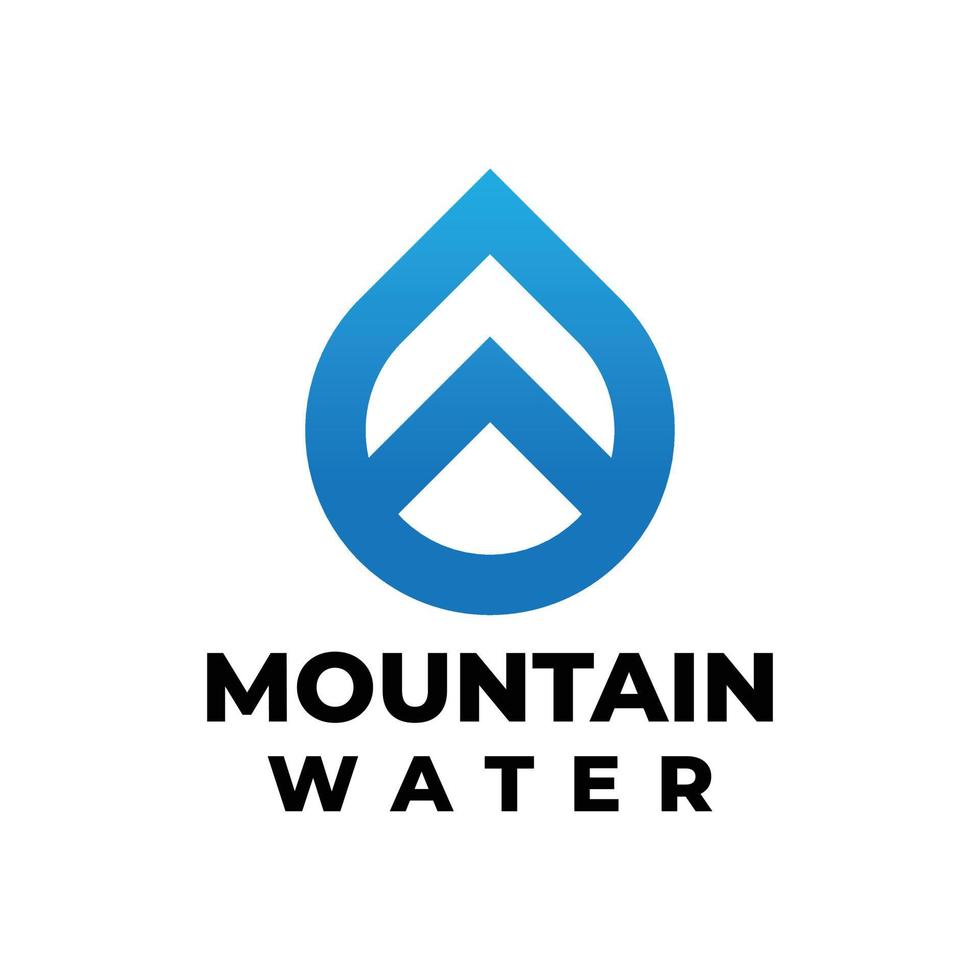 création de logo de montagne d'eau simple et moderne vecteur