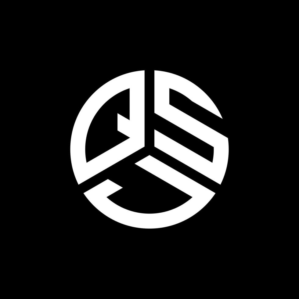 création de logo de lettre qsj sur fond noir. concept de logo de lettre initiales créatives qsj. conception de lettre qsj. vecteur
