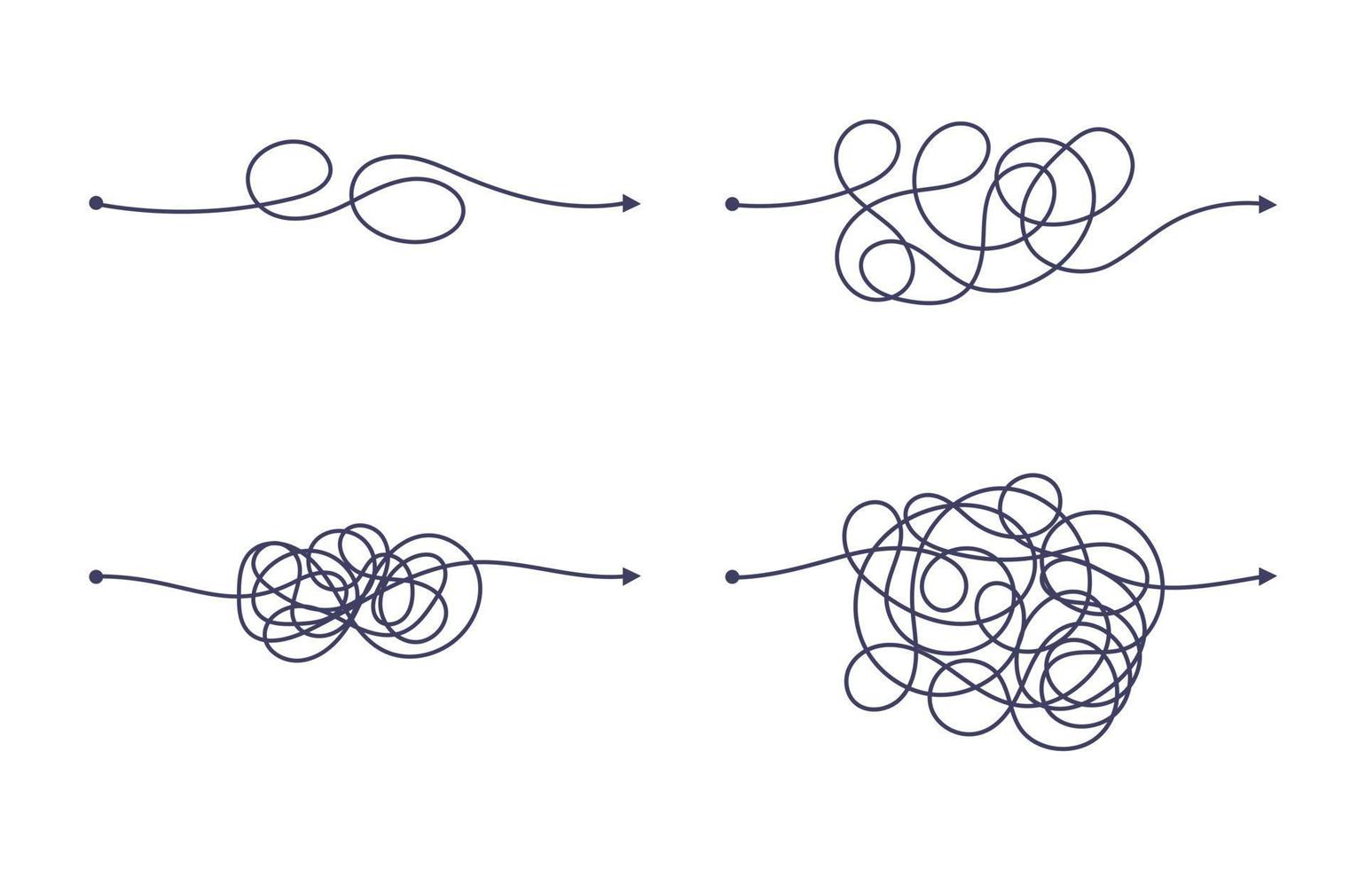 manière simple et complexe du début à la fin de l'ensemble d'illustrations vectorielles. vecteur