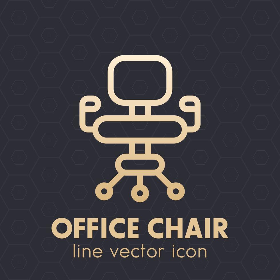 icône de vecteur de chaise de bureau, pictogramme de style linéaire