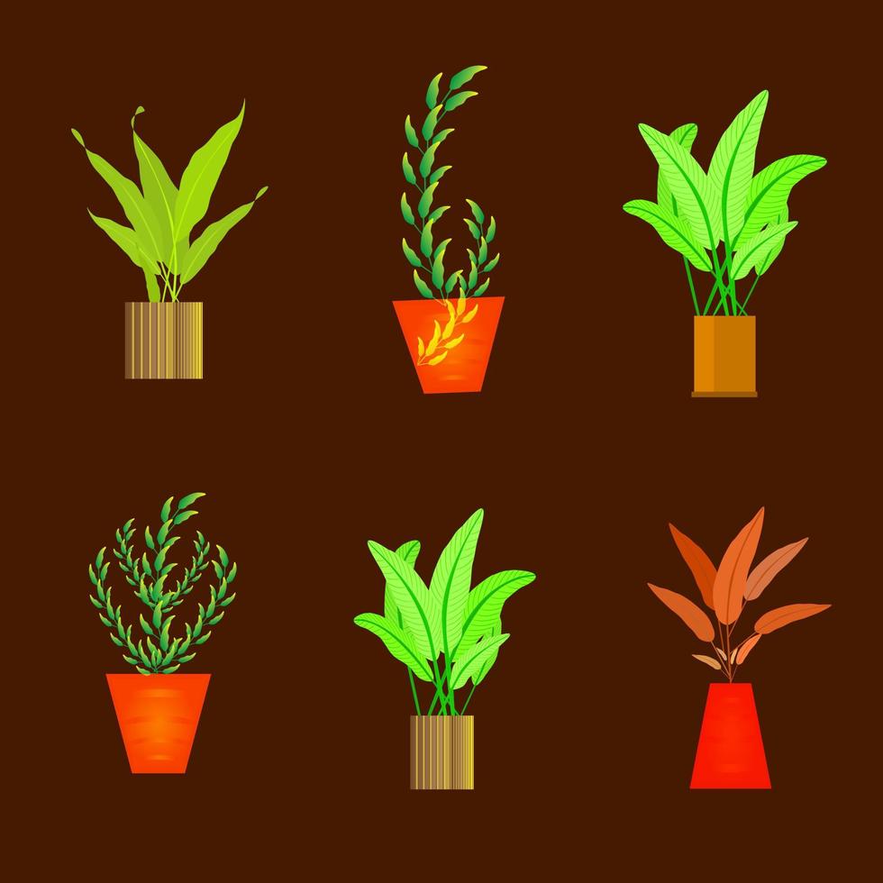 plante en pot de flore pour illustration vectorielle de fond abstrait décoratif art design vecteur