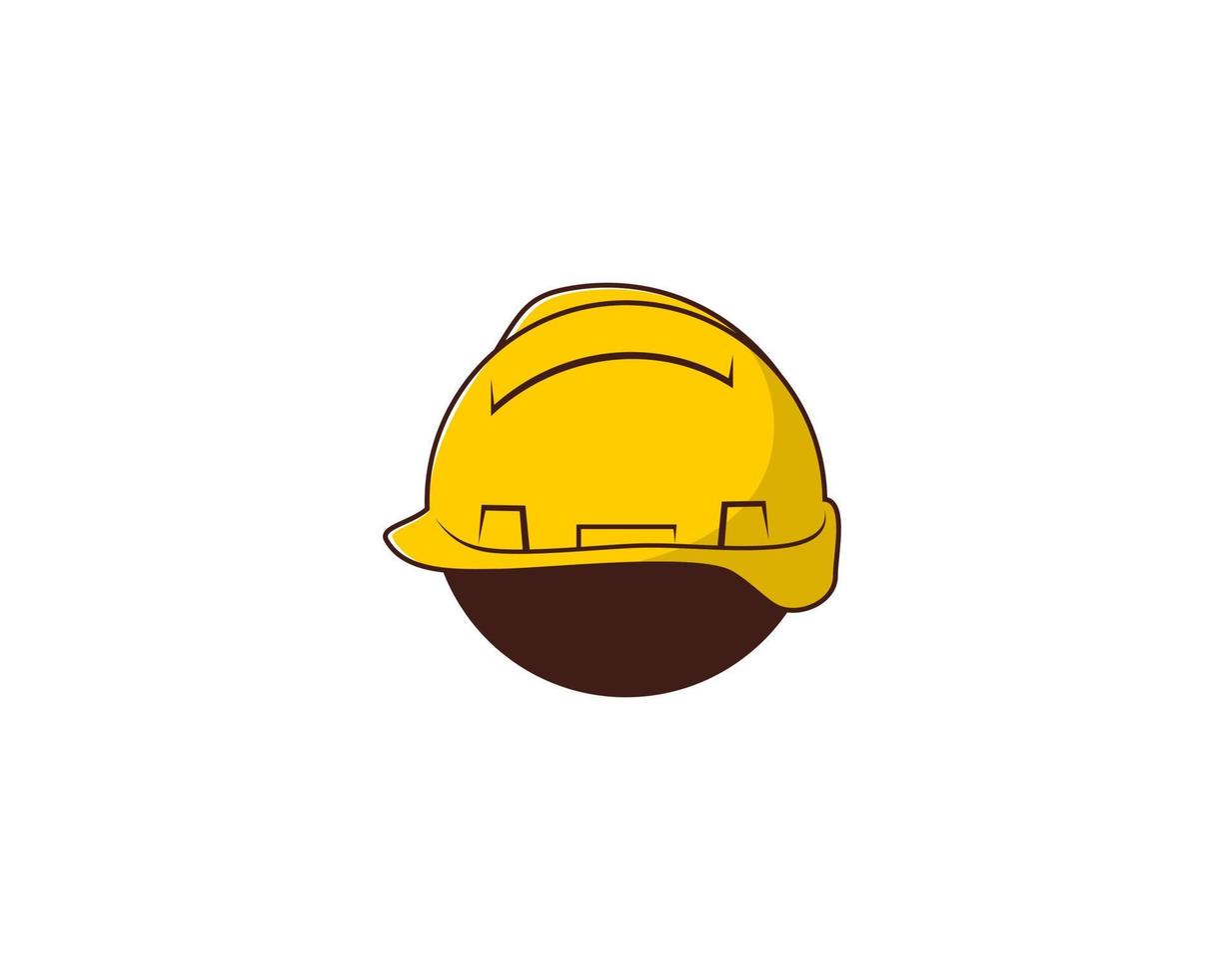 casque de construction dans le logo du cercle vecteur