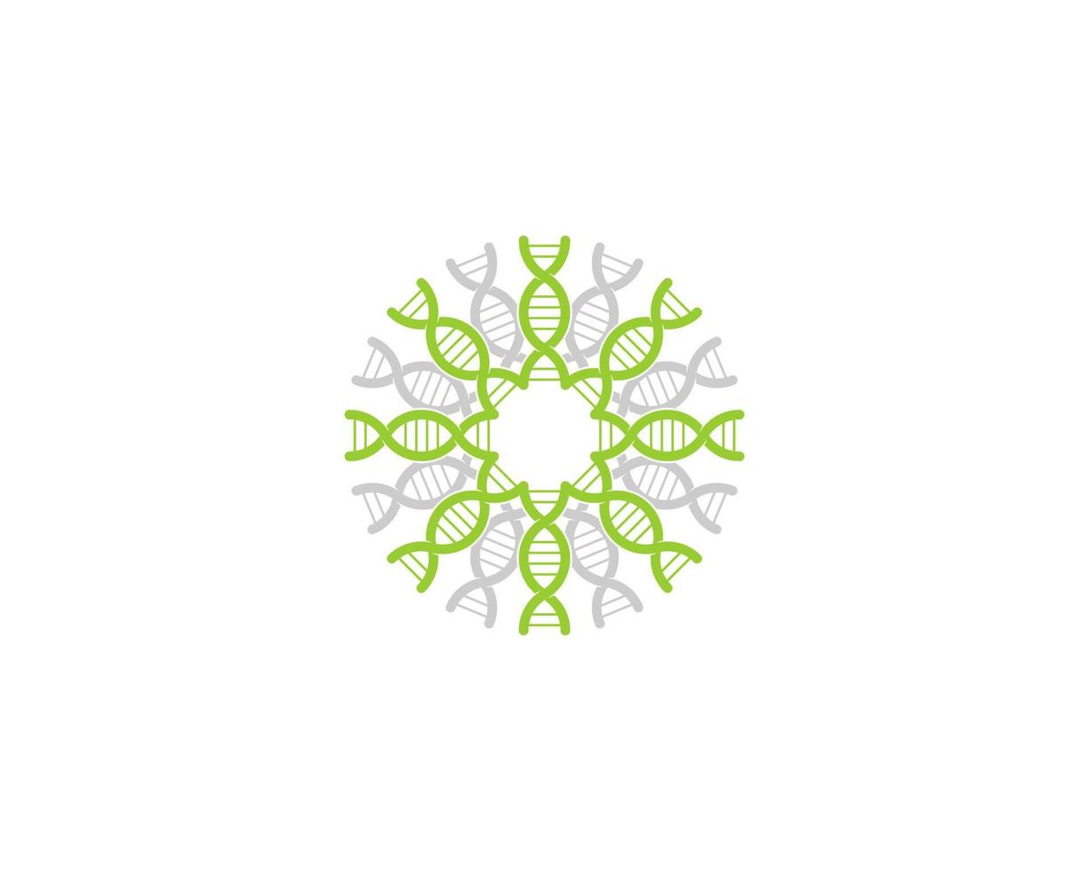 hélice circulaire d'adn de couleur verte et grise vecteur