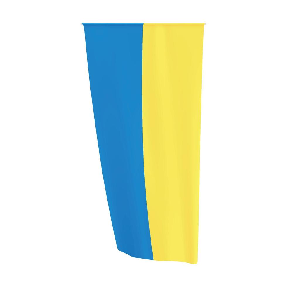 drapeau vertical ukrainien. drapeau bleu jaune national ukrainien. fanion ukrainien. vecteur