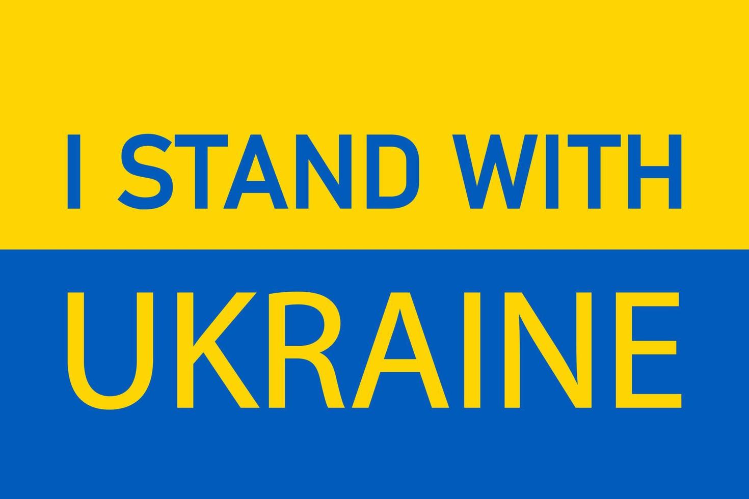 drapeau de l'ukraine avec je me tiens avec le mot de l'ukraine. vecteur