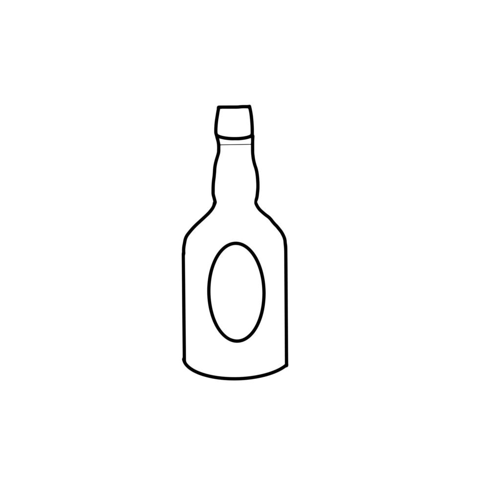 boisson au whisky boisson pour se détendre et célébrer doodle de ligne organique dessiné à la main vecteur