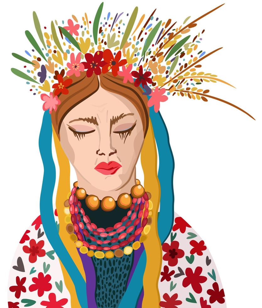 illustration vectorielle isolée d'une femme ukrainienne. vecteur