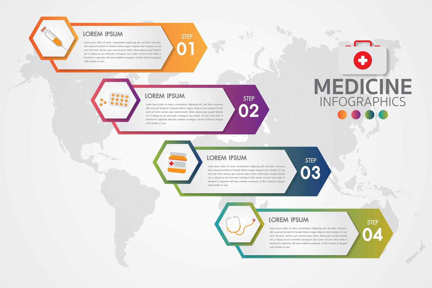 Infographie de pharmacie de médecine vecteur