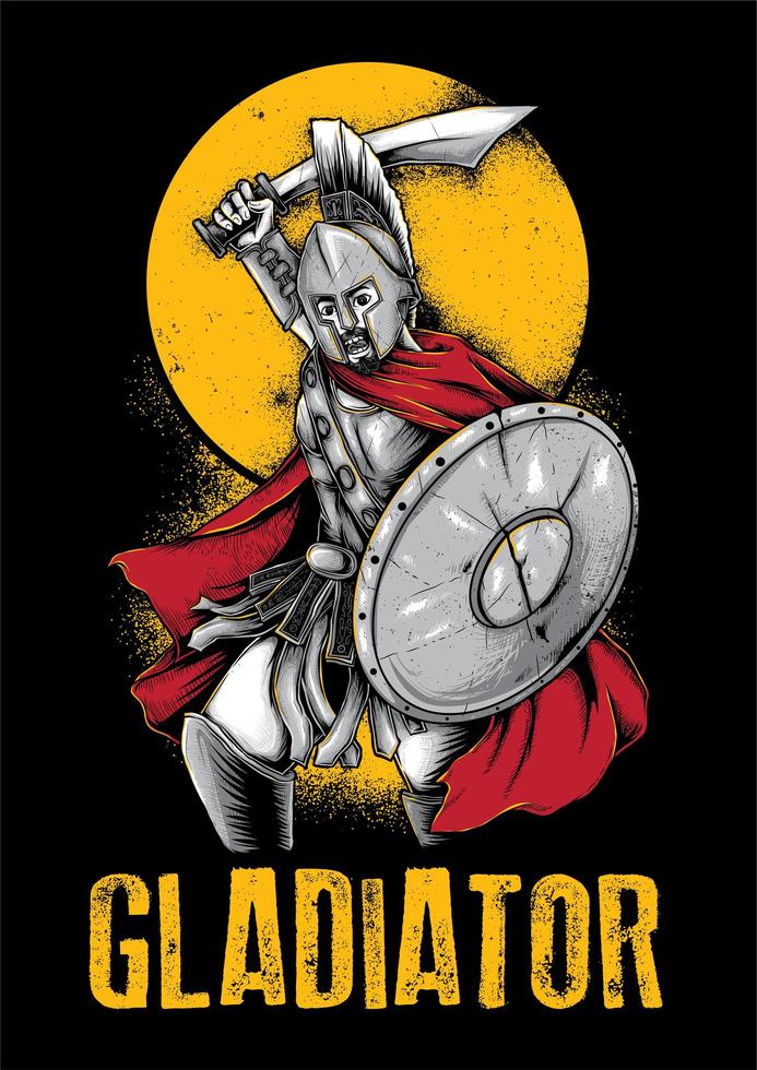 Illustration de guerrier chevalier gladiateur vecteur