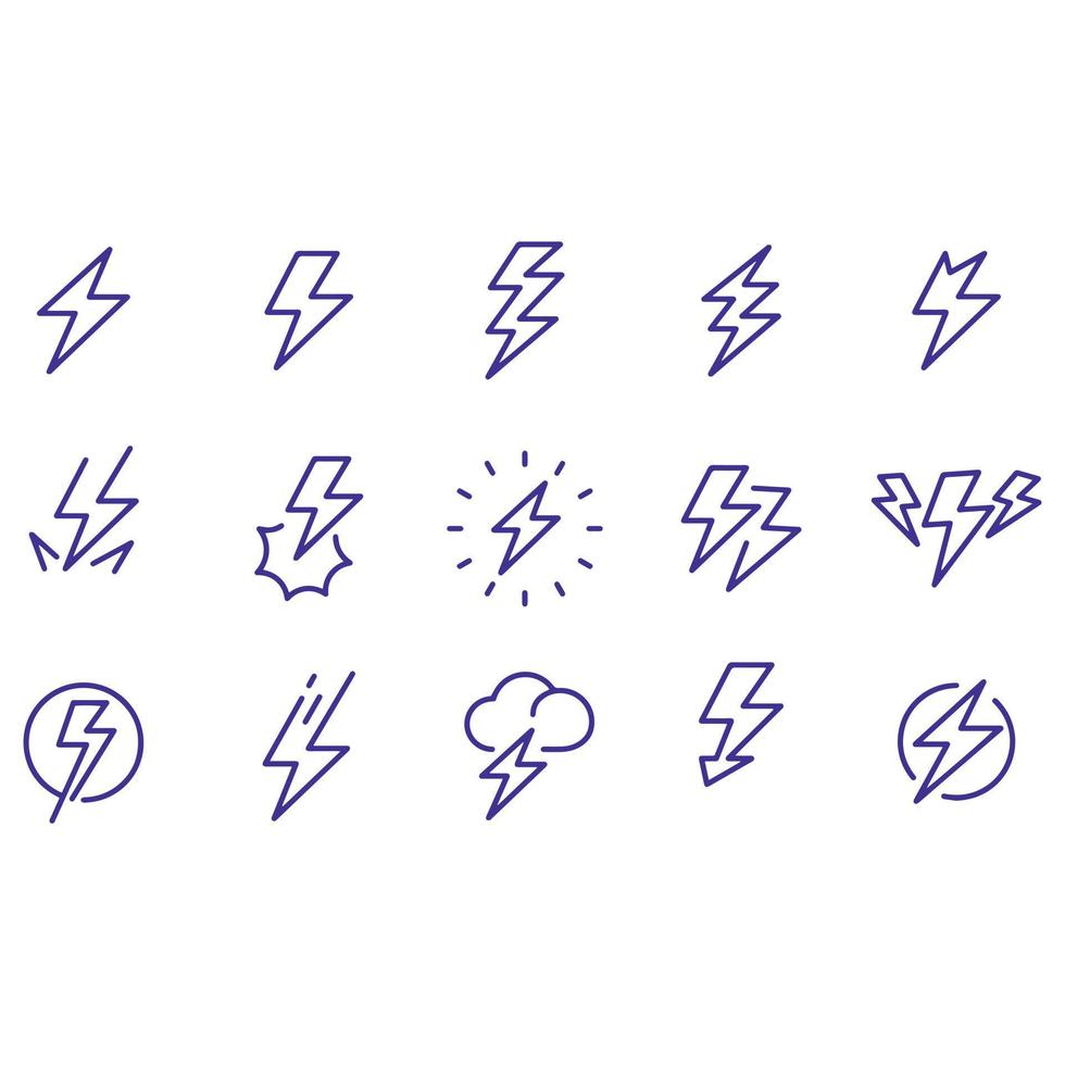 conception vectorielle d'icônes de tonnerre vecteur