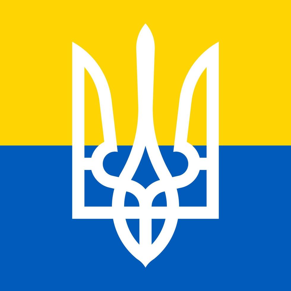 armoiries de l'ukraine sur le drapeau. illustration vectorielle. vecteur