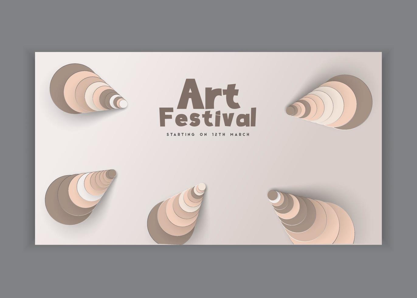 festival d'art abstrait bannière horizontale modèle de conception vecteur premium