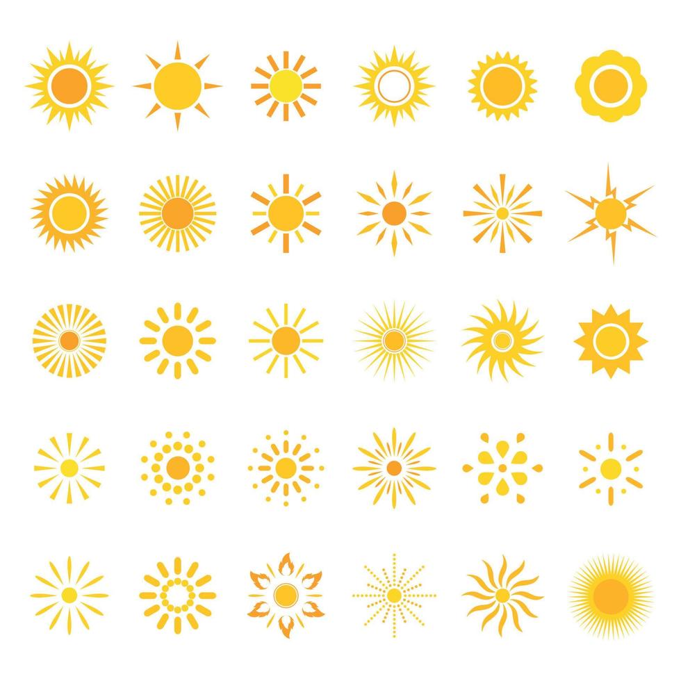 illustration set symboles du soleil vecteur