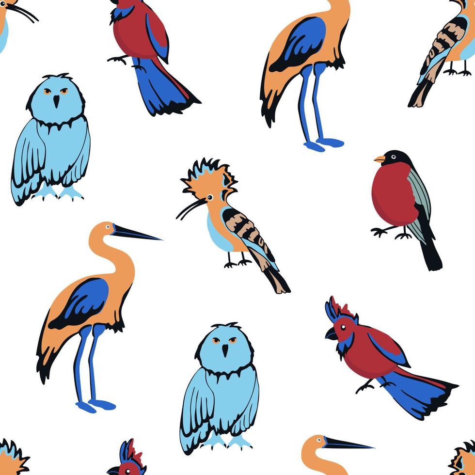 modèle sans couture avec des oiseaux vecteur