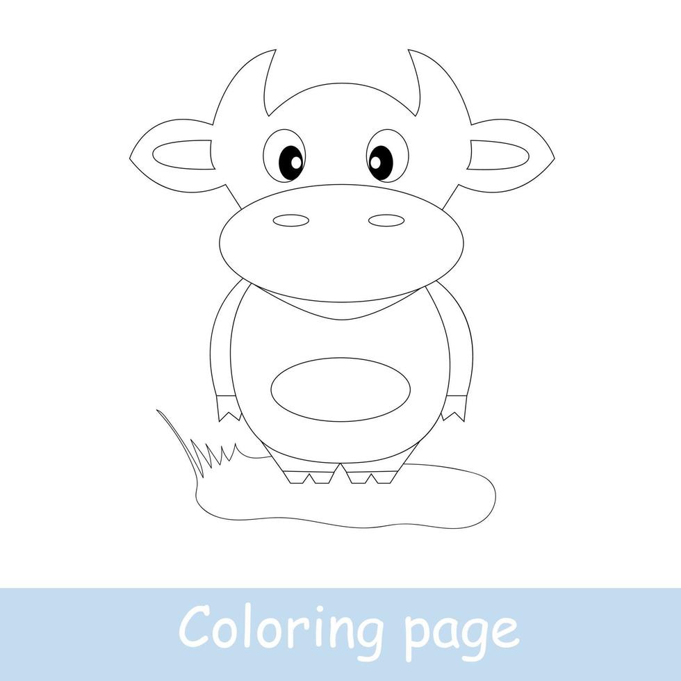 page de coloriage de cochon de dessin animé mignon. apprendre à dessiner des animaux. dessin au trait vectoriel, dessin à la main. livre de coloriage pour enfants. vecteur