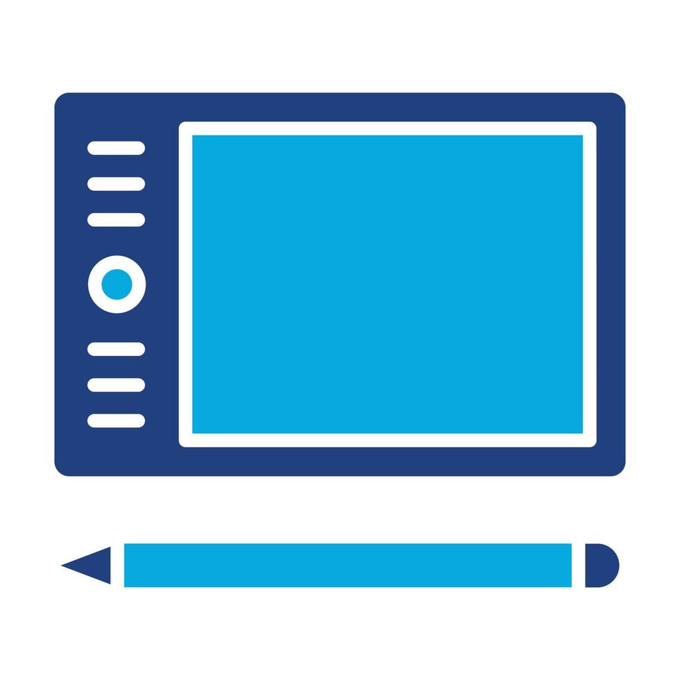 tablette graphique glyphe icône de deux couleurs vecteur